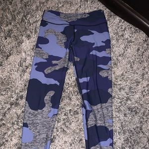 blue camo leggings